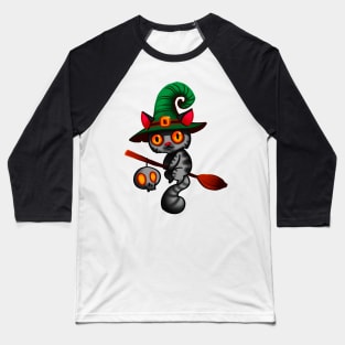 Cat witch Baseball T-Shirt